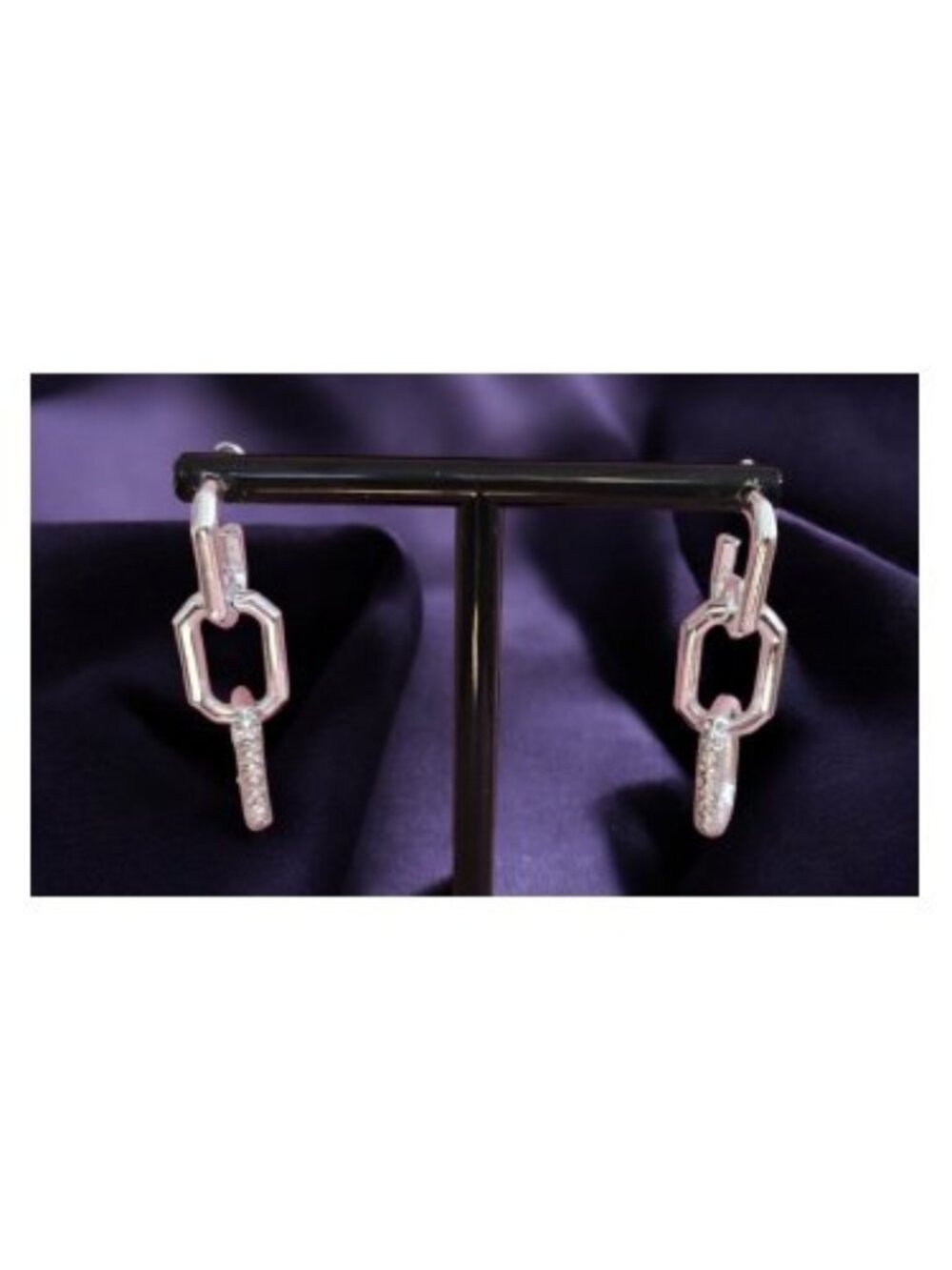 Vintage AVON Triple Chain Rhinestone Encrusted Dangle Stud Earrings